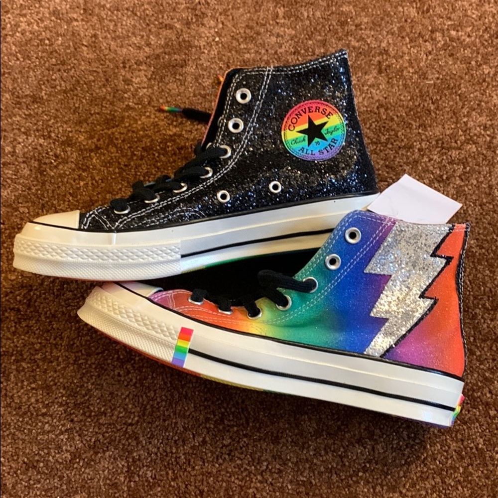 Pride Glitter Rainbow Converse NWT